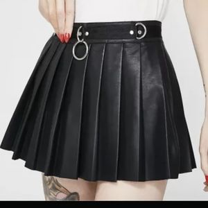 Current Mood pleather mini skirt with hoop/hoops